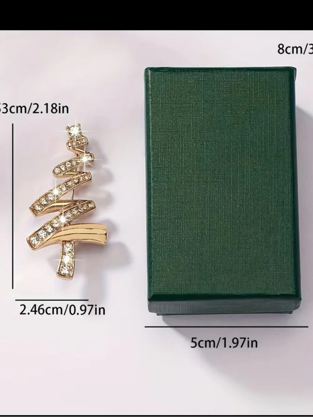 Gold Crystal Christmas tree brooch - new in box